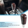 Brown wood grain textured gear shift knob with silver metallic base for toyota land cruiser 2016 2021 in black brown