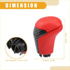 Red and black perforated leather gear shift knob with carbon fiber accent for Toyota Tacoma 2016-2022 inner shifter knob