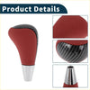 Gear shift knob handle for toyota 4runner automatic with red perforated leather and carbon fiber texture chrome tip