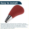 Red perforated leather gear shift knob with chrome base for toyota 4runner automatic plastic faux leather handle