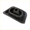 Black rubber gear shift lever boot with textured matte finish and molded contours for ram heavy duty 2500