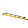 Silver metal gear shift lever for nissan datsun 720 sd23 1979-1986 with threaded end and spherical joint next to tape measure