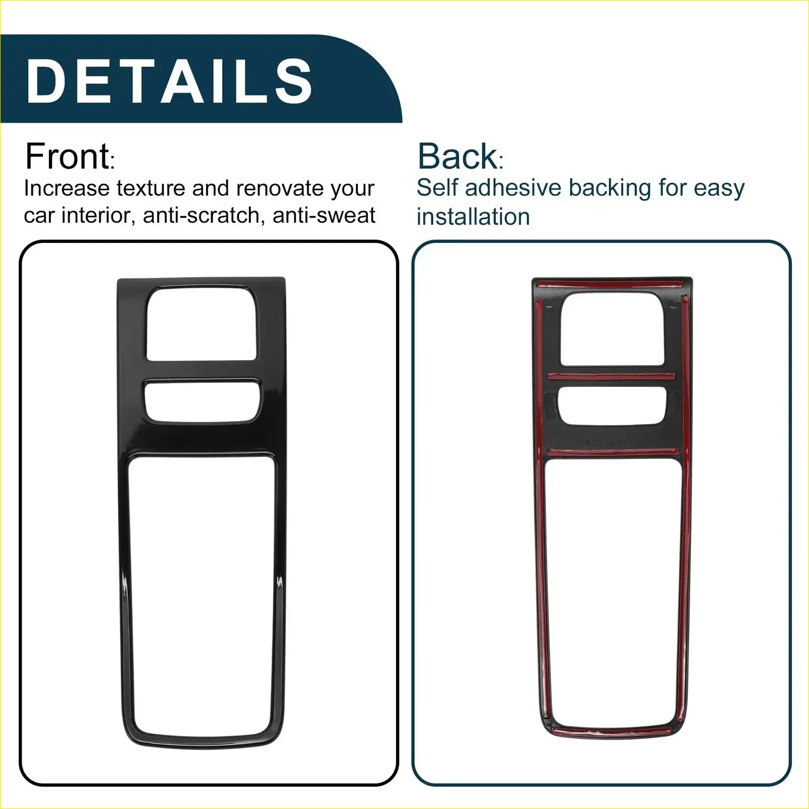 Black and burgundy glossy gear shift panel cover for Toyota Harrier 80 series 2000-2007 interior trim insert