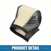 Black and cream leather steering wheel grip with carbon fiber pattern for 4wd ute offroad gear shifting knob cover trim