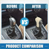 Beige and black carbon fiber textured gear shifting knob cover with stitched detailing for 4wd ute offroad vehicles