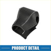 Black leather gear shift knob cover with white stitching and perforated details for toyota zwr95w 2022