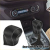 Black leather gear shifting knob cover with white stitching for toyota zwr95w 2022 faux leather trim