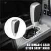 Silver and black automatic gear shift knob with sleek ergonomic design for toyota land cruiser black faux leather use