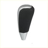 Black and silver gear stick shift knob with textured grip in faux leather for toyota land cruiser 2008 to 2021