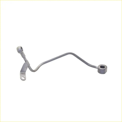 Genuine turbo charger oil feed pipe in gray metal with curved tubing and mounting brackets for nissan navara d22 yd25 25l
