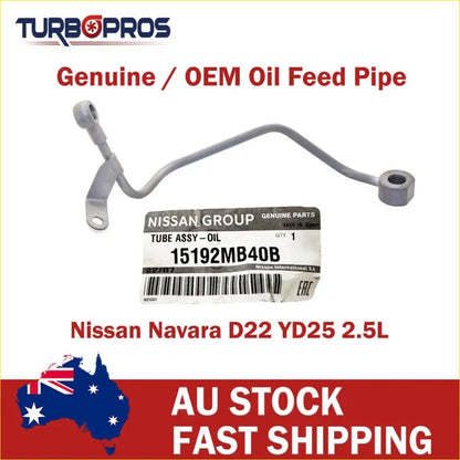 Genuine Turbo Charger Oil Feed Pipe for Nissan Navara D22 YD25 2.5L - & Performance