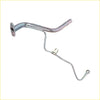 Silver metal turbo charger oil feed and return pipe with flanged and looped fittings for mitsubishi pajero 4m41