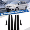 Glossy black car door window pillar post covers for toyota sienna shown from the back side for vehicle styling
