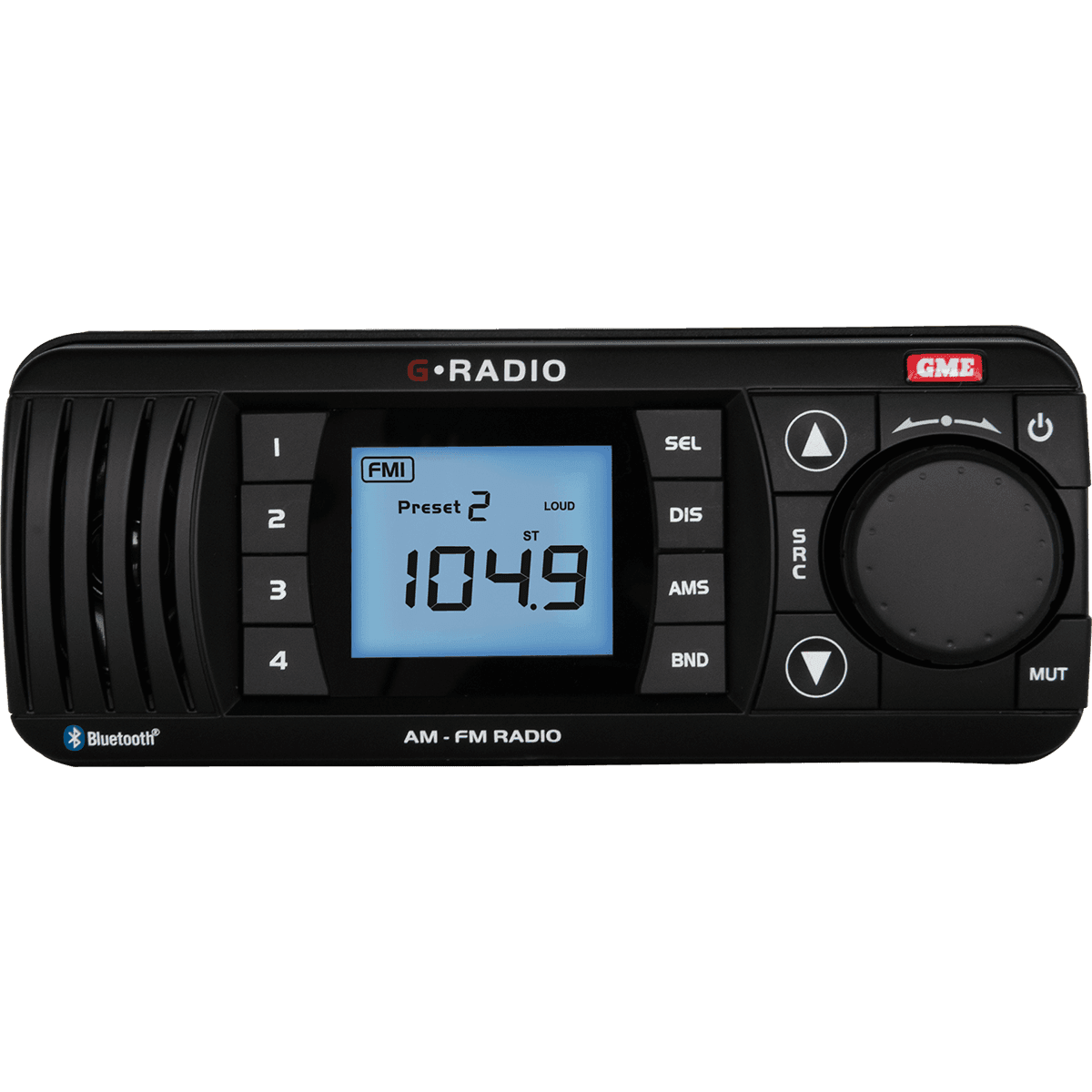 GME GR300BTB Bluetooth AM/FM Marine Stereo - Black