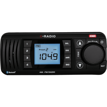 GME GR300BTB Bluetooth AM/FM Marine Stereo - Black