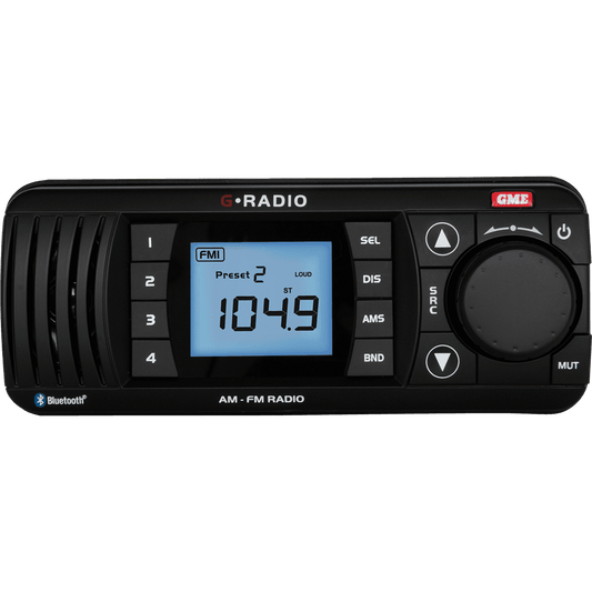 GME GR300BTB Bluetooth AM/FM Marine Stereo - Black