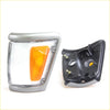 Gray corner indicator lightset for toyota hilux 4x4 1988-1997 with silver frame clear lens and orange indicator section