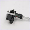 Black plastic gray door handle bezel for toyota hilux kun26 sr5 2004-2016 being measured with digital caliper