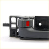 Gray plastic left door handle bezel for toyota hilux 2004-2015 with red rectangular accent on the grip