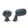 Black plastic side view mirrors with smooth rounded design and mounting hardware for gray fender mirror mazda familia coupe 1963-1978
