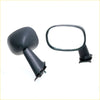Black plastic side-view mirror with rounded housing and rectangular glass for gray fender mirror mazda familia coupe