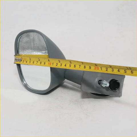 Gray plastic fender side-view mirror with reflective glass and mounting bracket for mazda rotary luce 1972-1979