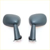 Pair of matte gray plastic fender side-view mirrors with black grips and metallic mounts for mazda cosmo 121 ap rx-5