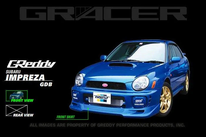 GReddy Polyurethane Front Lip Spoiler **Must ask/call to order** (WRX GD 02-03) — fits Subaru WRX
