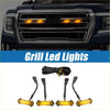 Set of four amber led grill lights with black wiring for toyota tacoma trd pro 2016-2022 vehicle installation