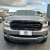 Silver ford ranger px3 pickup truck with bold black grille designed for xl xlt sport 2019-2021 models