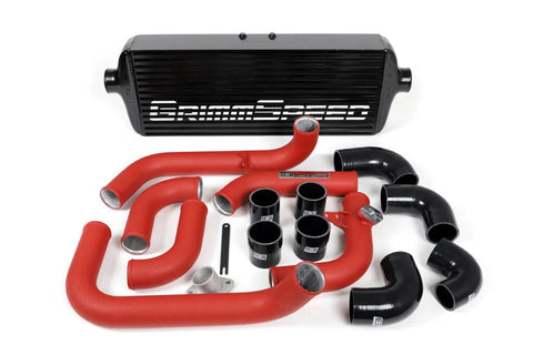 Grimmspeed Front Mount Intercooler Kit Black Core / Red Pipe (WRX 08-14) — fits Subaru WRX