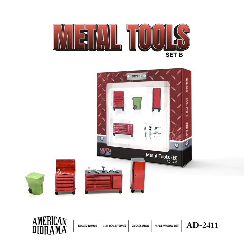 American Diorama 1:64 Figure Set: Metal Tools - Set B