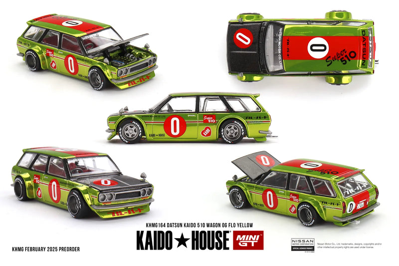 Mini GT Kaido House Datsun KAIDO 510 Wagon OG Flo Yellow