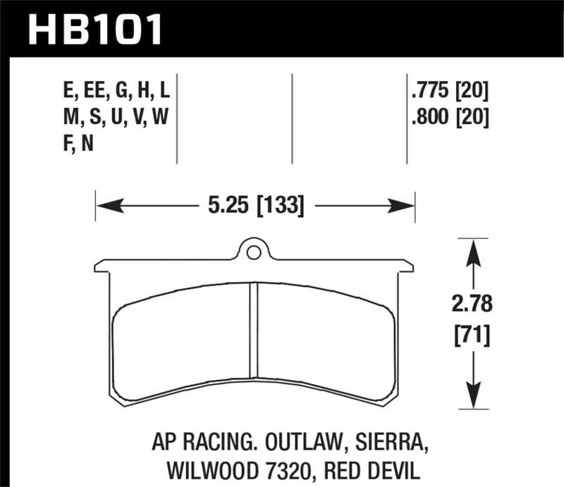 Hawk Performance HB101G.800 Hawk Aerospace Compone | Kren Offroad NZ