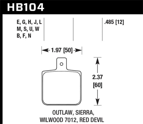 Hawk Performance Hawk Sierra/Outlaw/Wilwood HPS Street Brake Pads