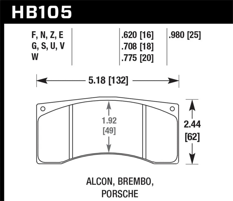 Hawk Performance Hawk Alcon B Caliber Performance Ceramic Street Brake Pads
