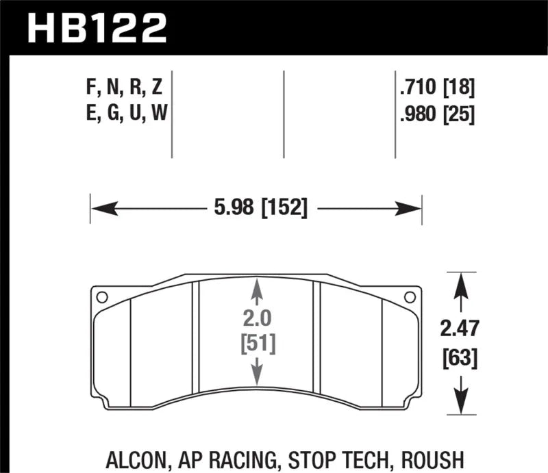 Hawk Performance Hawk StopTech ST-60 Caliper Performance Ceramic Street Brake Pads