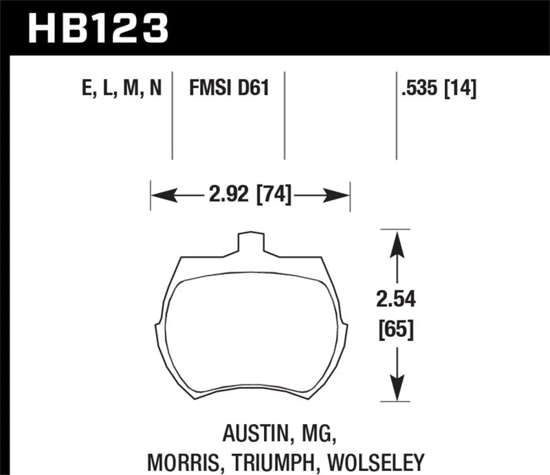 Hawk Performance Hawk 66-79 MG Midget / 75-80 Triumph TR7 Black Front Race Brake Pads