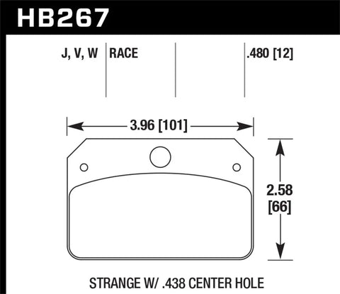 Hawk Performance Hawk DR-97 Brake Pads for Strange w/ 0.438in Center Hole