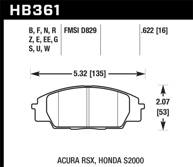 Hawk Performance HB361N.622 Hawk 06+ Civic Si HP+ | Kren Offroad NZ