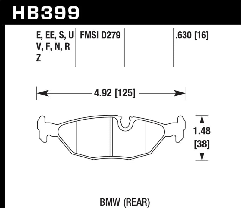 Hawk Performance Hawk 84-4/91 BMW 325 (E30)Blue 9012 Rear Race Pads (NOT FOR STREET USE)