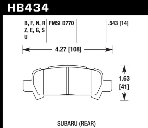 Hawk Performance Hawk Subaru Baja/Forester/Impreza/Legacy DTC-60 Race Rear Brake Pads