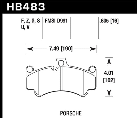 Hawk Performance Hawk 08 Porsche 911 Targa 4/4S/03-05 911 GT2/04-08 GT3/07-08 Turbo PC Street Front Brake Pads — fi...