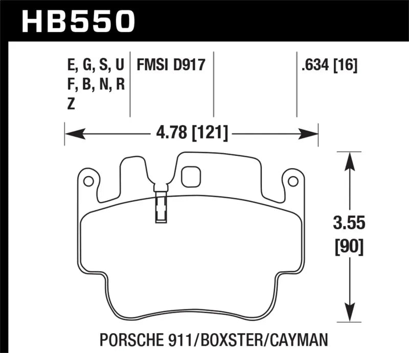 Hawk Performance Hawk Porsche HPS Street Front Brake Pads — fits Porsche Boxster