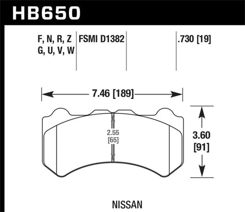 Hawk Performance Hawk 09-11 Nissan GT-R DTC-70 Motorsports Front Brake Pads