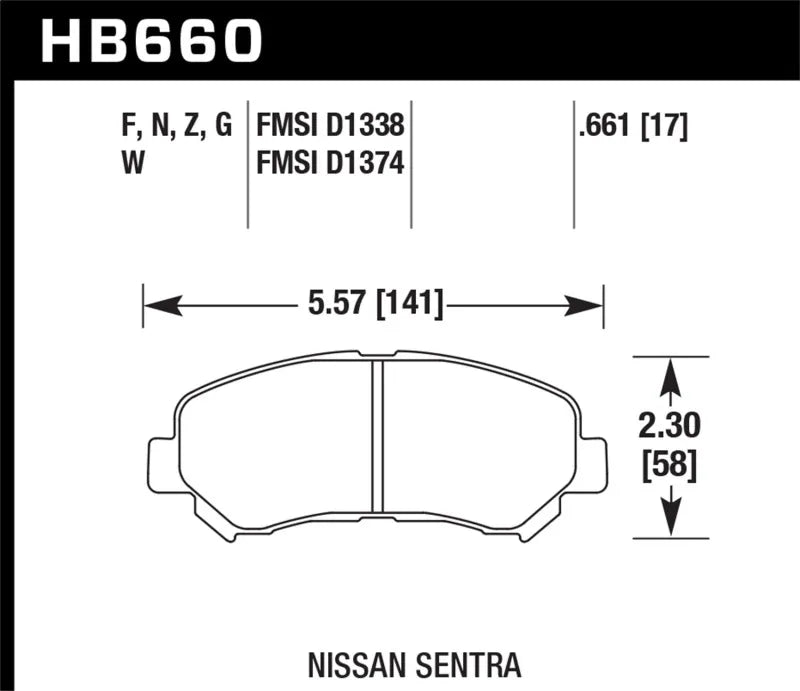 Hawk Performance Hawk 09-10 Nissan Maxima / 08-10 Rogue / 07-09 Sentra SE-R / 10 Sentra SE-R M/T HPS Street Front Br