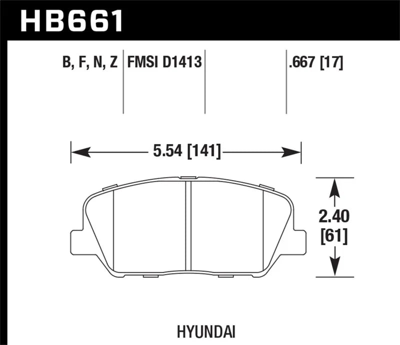 Hawk Performance Hawk 10 Hyundai Genesis Coupe (w/o Brembo Breaks) HPS Street Front Brake Pads