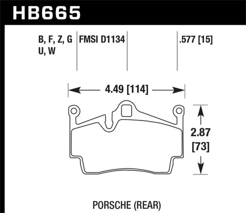 Hawk Performance Hawk 2012-2015 Porsche Boxster DTC-60 Race Rear Brake Pads