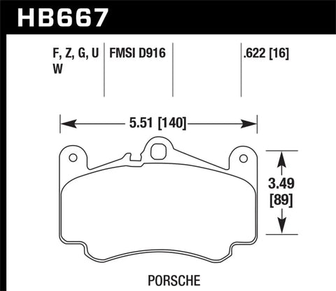 Hawk Performance Hawk 02-05 Porsche 911 Carrera 4 Turbo Look/Carrera 4S Front DTC-60 Brake Pads