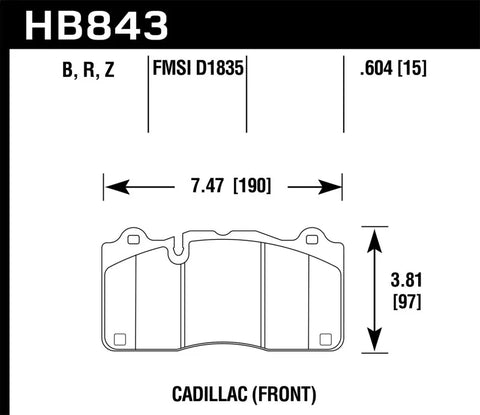 Hawk Performance Hawk 2018 Chevrolet Camaro ZL1 HPS 5.0 Front Brake Pads